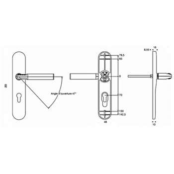 Béquille à code sur plaque HANDLE