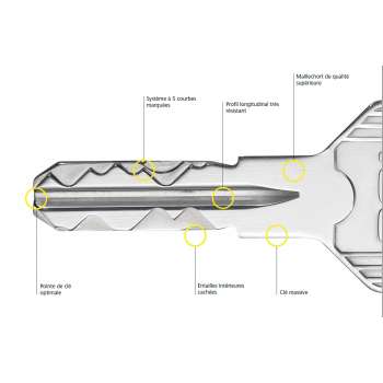 Cylindre haute sécurité EVVA ICS double entrée